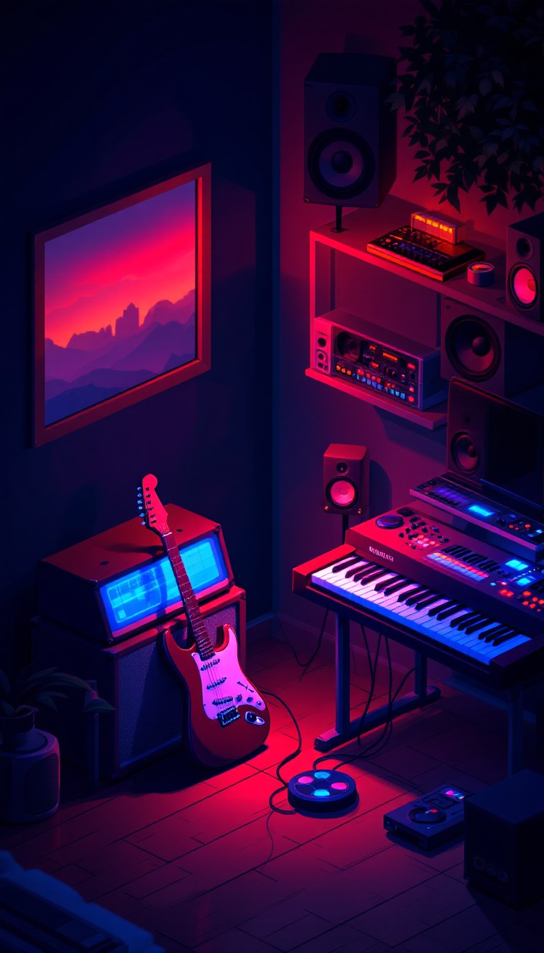 Free Neon Studio Nights Image - Pixel, Isometric, Studio | Download at ...