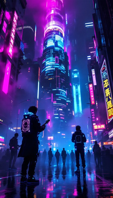 Free Neon Drum Performance Image - Cyberpunk, Drummers, Neon | Download ...