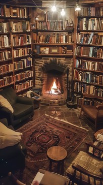Fireside Rocking Chair Reading Free Cozy fireside reading Image - Library, Fireplace, Reading ...