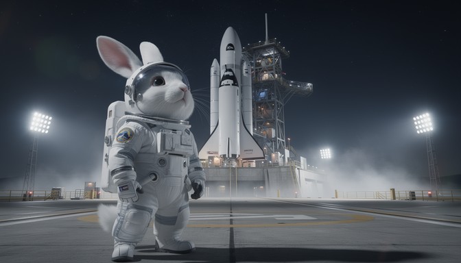 Free Cosmic Bunny Adventure Image - Rabbit, Astronaut, Rocket ...