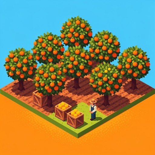 Free Pixel Orange Farm Image - Isometric, Pixel, Farm | Download at ...