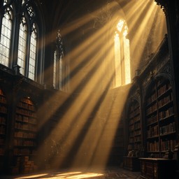 Download Sacred Library Light Image - Gothic, Library, Sunbeams | StockCake