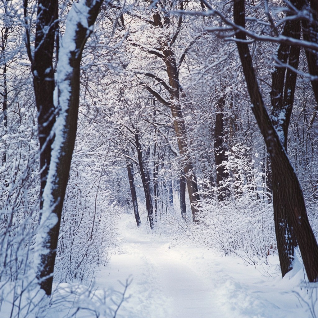 Free Snowy forest path Image - Snow, Forest, Winter | Download at StockCake