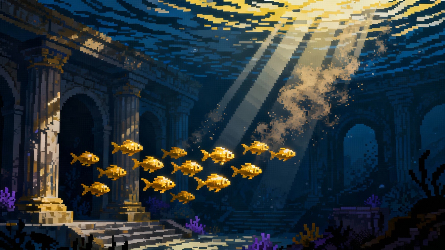 Temple Fish Free Golden Temple Depths Image - Underwater, Temple, Fish | Download ...