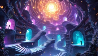 Free Infinite Library Dreams Image - Fantasy, Library, Surreal ...