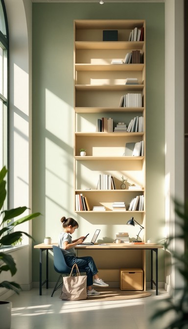 Free Peaceful Learning Space Image - Minimal, Study, Bookshelf ...