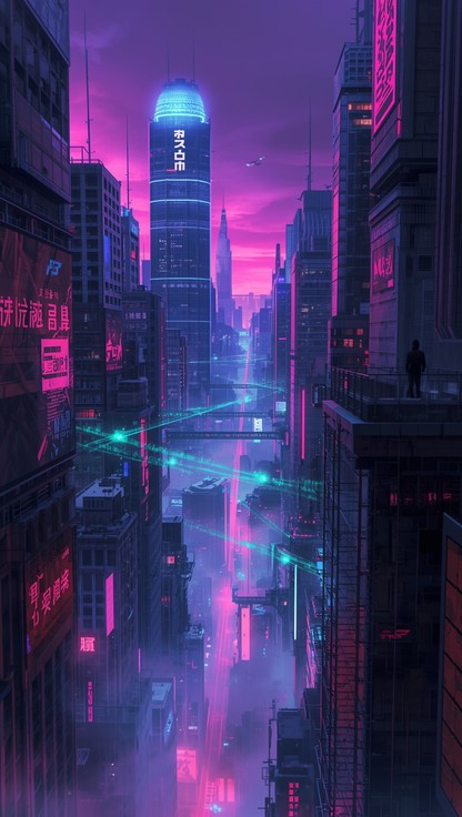 Free Neon Vertical Metropolis Image - Cyberpunk, Neon, Futuristic ...