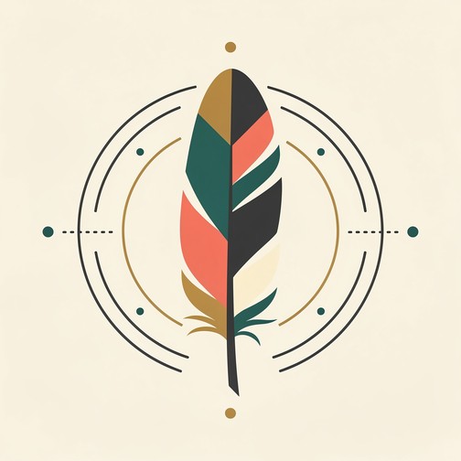 Free Geometric Feather Design Image - Feather, Geometric, Minimalist ...