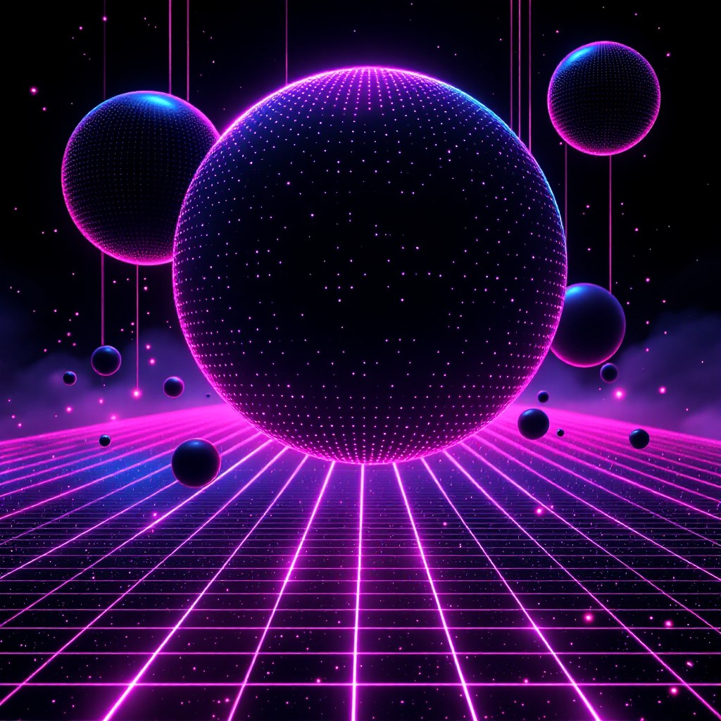 Free Neon Sphere Grid Image - Cyberpunk, Synthwave, Neon | Download at ...