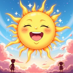 Sun Anim@tion Jph Free Radiant Happy Sun Image - Sun, Anime, Happy | Download at StockCake