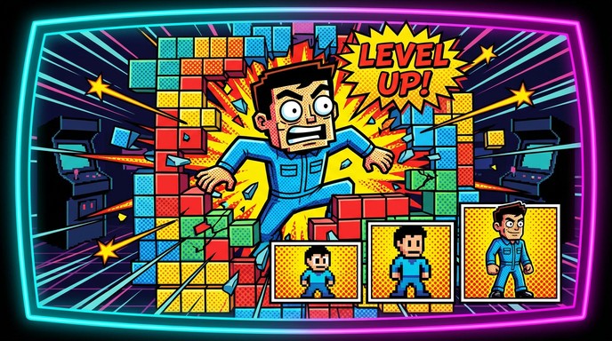 Retrow Gaming Block Free Retro Gaming Explosion Image - Gaming, Retro, Illustration ...