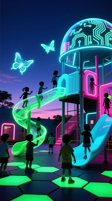 Free Neon Playground Dreams Image - Children, Preschool, Playground ...