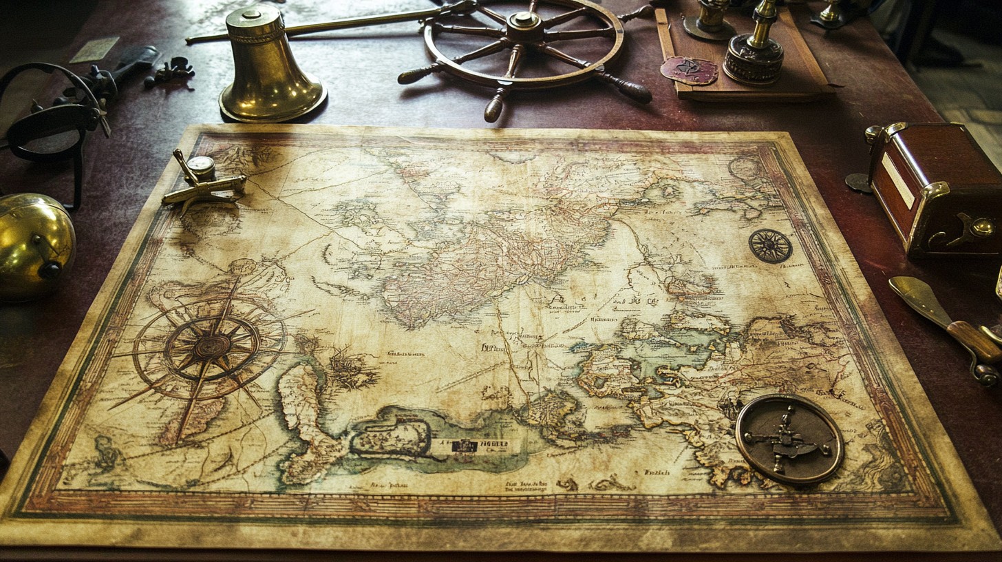 Free Antique map displayed Image - Map, Antique, Desk | Download at ...
