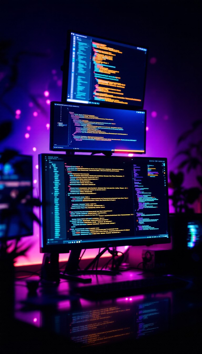 Free Coding In Purple Photo - Coding, Programming, Cyberpunk | Download ...