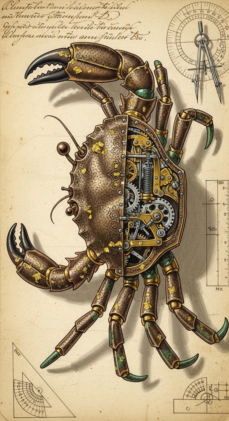 Free Mechanical Crab Illustration Image - Mechanical, Crab, Clockwork ...