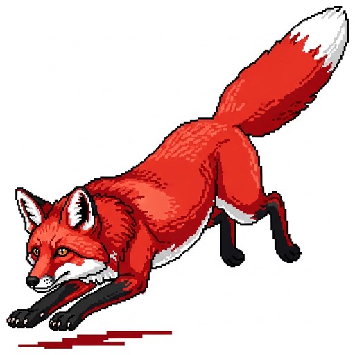 Free Vibrant Fox Leap Image - Fox, Pixel, Red | Download at StockCake