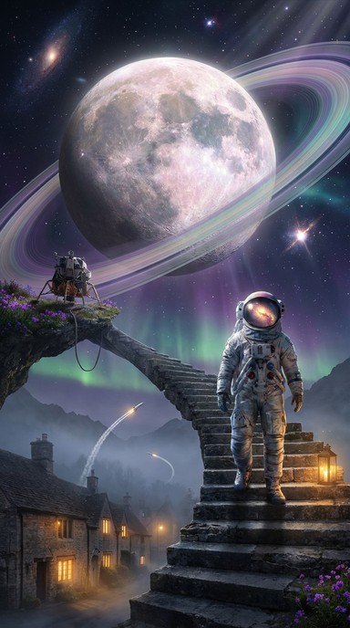 Spacelander Stairs Download Stairway to Space Image - Astronaut, Spaceman, Staircase ...