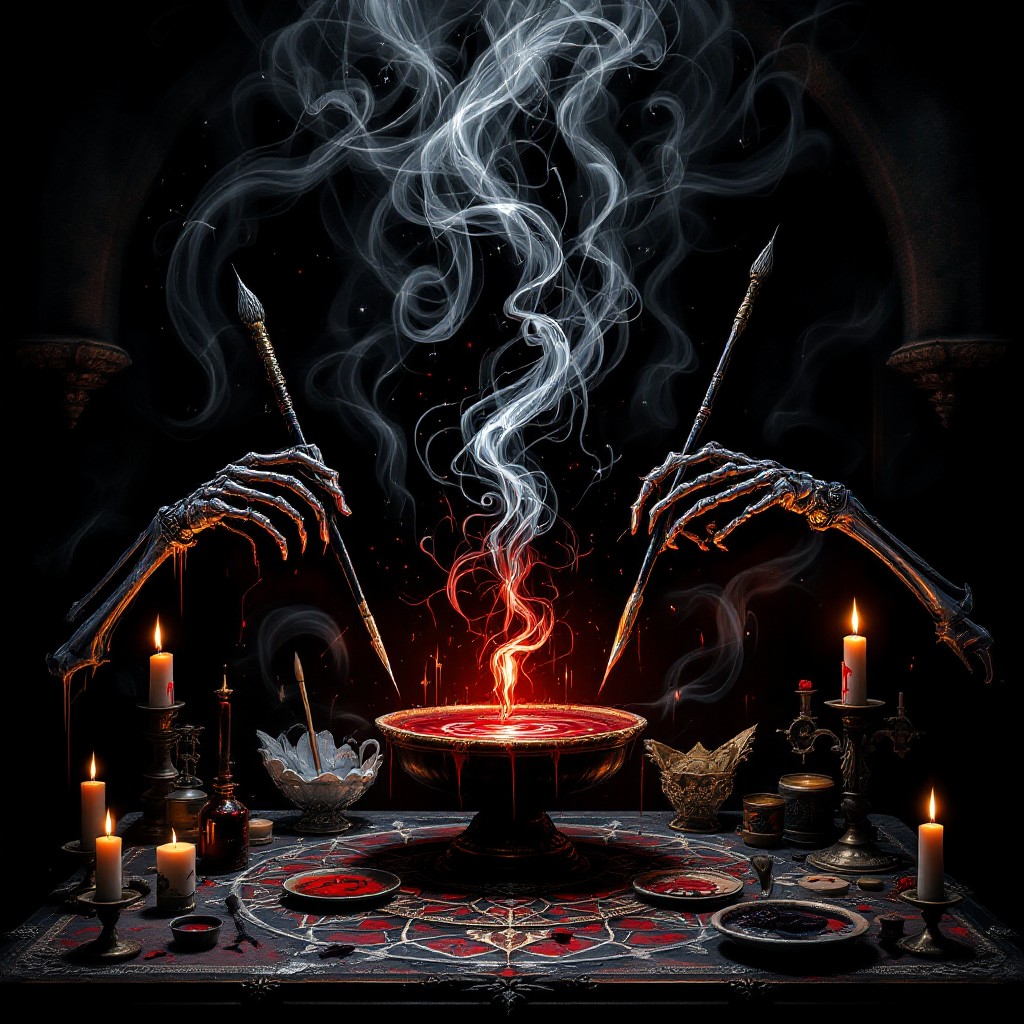 Skull Ritual Scene Free Skeletal Artist's Ritual Image - Gothic, Skeletal, Dark | Download ...