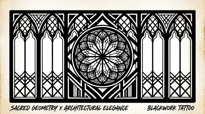 Free Gothic Window Design Image - Blackwork, Tattoo, Gothic | Download ...