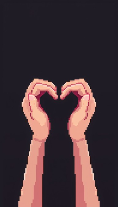 Free Pixelated Heart Gesture Image - Pixel, Heart, Hands | Download at ...
