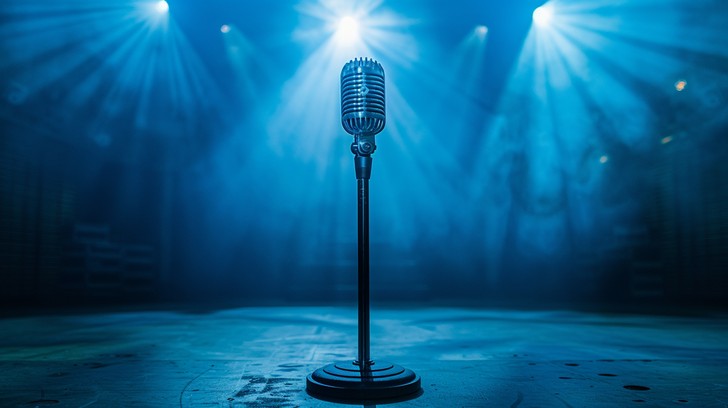 First Mircrphone Free Spotlight On Microphone Image - Microphone, Stage, Spotlight ...