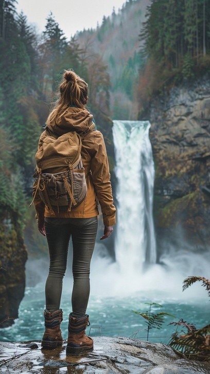 Free Waterfall Adventure View Image - Waterfall, Traveler, Adventure ...