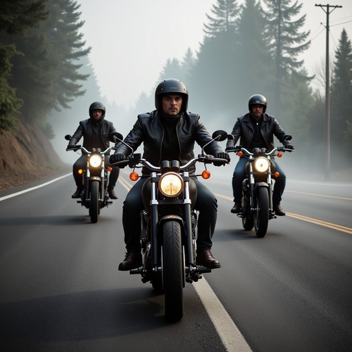Fog Ride Free Foggy road riders Image | Download at StockCake