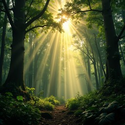 Free Magical Forest Light Image - Forest, Sunbeams, Path | Download at ...