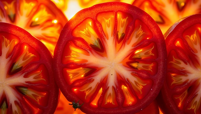Free Backlit Tomato Geometry Image - Tomato, Translucent, Slices ...