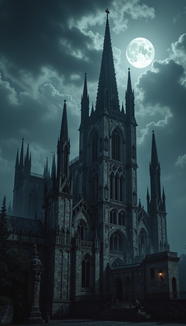 Free Moonlit Gothic Cathedral Image - Cathedral, Gothic, Spires ...