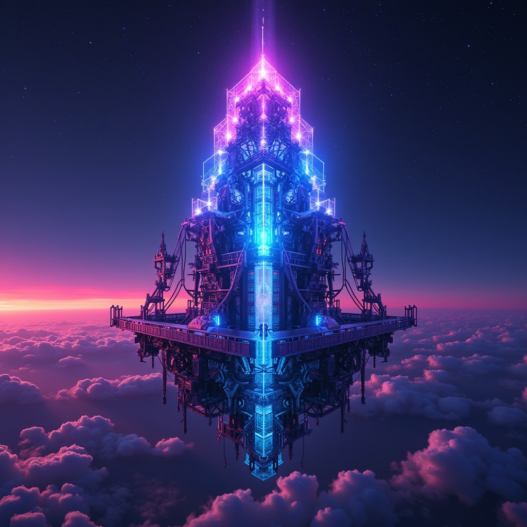 Free Neon Digital Citadel Image - Cyberpunk, Neon, Futuristic ...