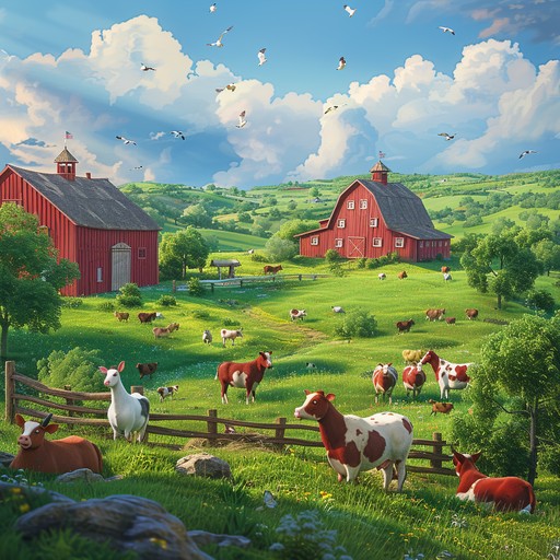 Elm Farm Free Idyllic Farm Scene Image - Farm, Animals, Colorful | Download at ...