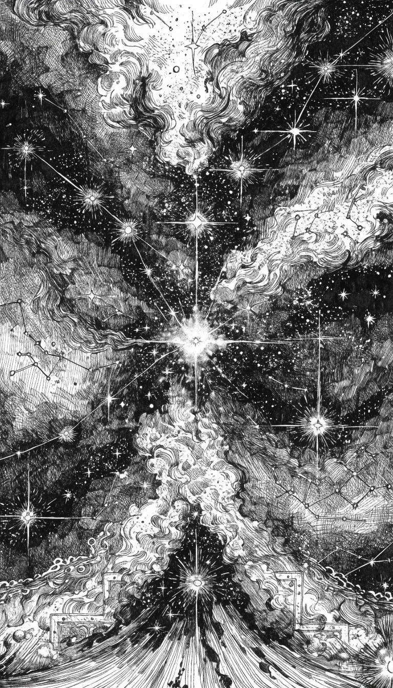 Free Celestial Ink Map Image - Illustration, Ink, Celestial | Download ...