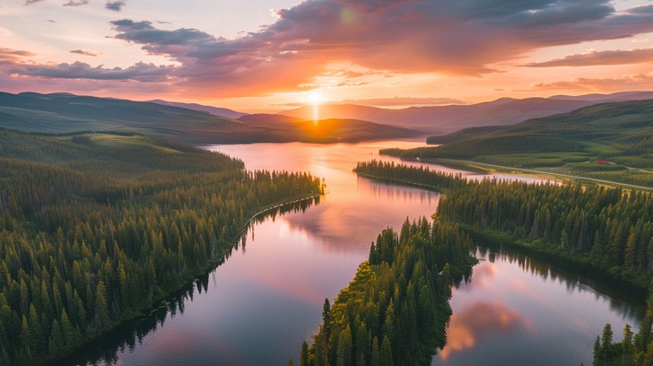 Free Serene Lake Sunset Image - Lake, Sunset, Forest | Download at ...