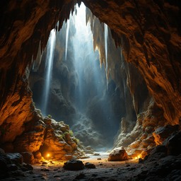 Free Mystical Cave Light Image - Cave, Stalactites, Sunbeams | Download ...