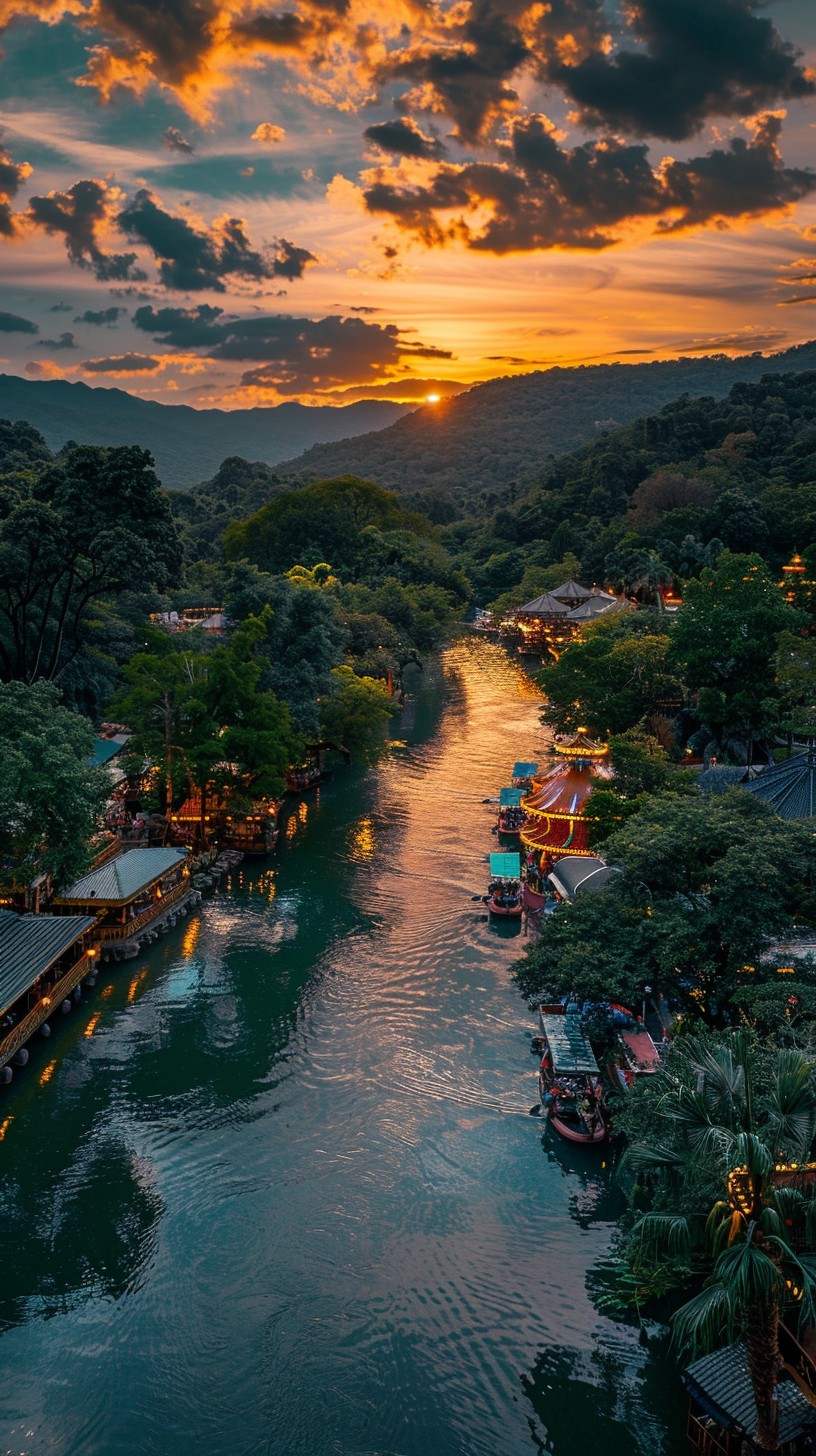 Free River Sunset Glow Image - Sunset, River, Greenery | Download at ...