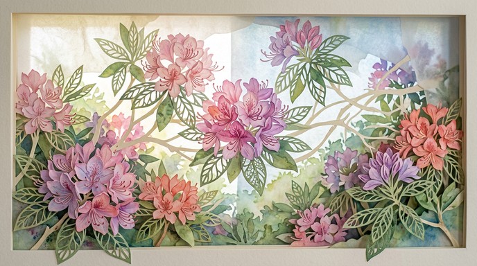 Free Blooming Paper Blossoms Image - Kirigami, Papercraft, Rhododendron ...