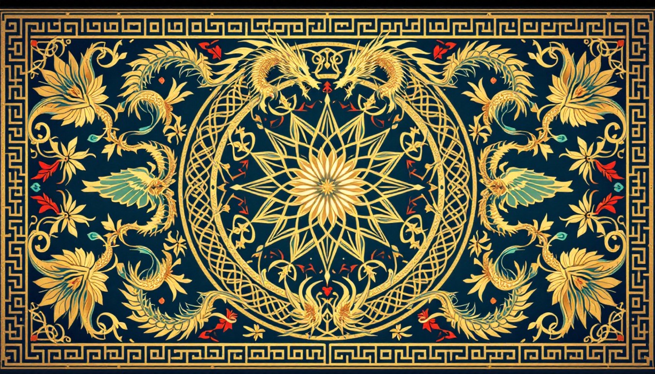 Free Mystical Dragon Pattern Image - Dragon, Phoenix, Mythical ...