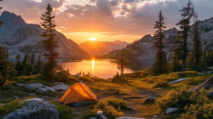 Free Mountain Camping Sunset Image | Download at StockCake