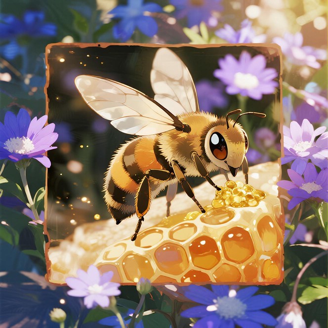 Free Buzzing Golden Fantasy Image - Bee, Anime, Honeycomb | Download at ...