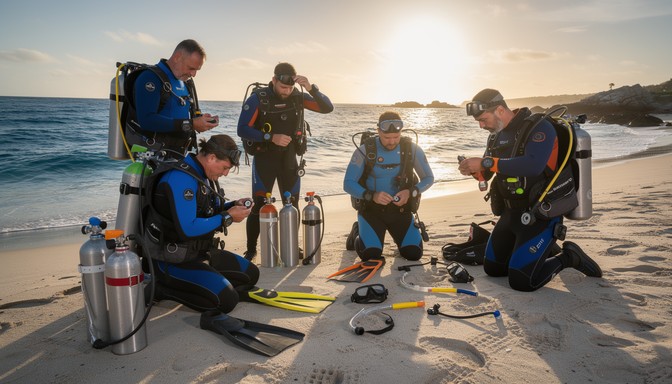 Free Beach Dive Preparation Image - Scuba, Divers, Beach | Download at ...