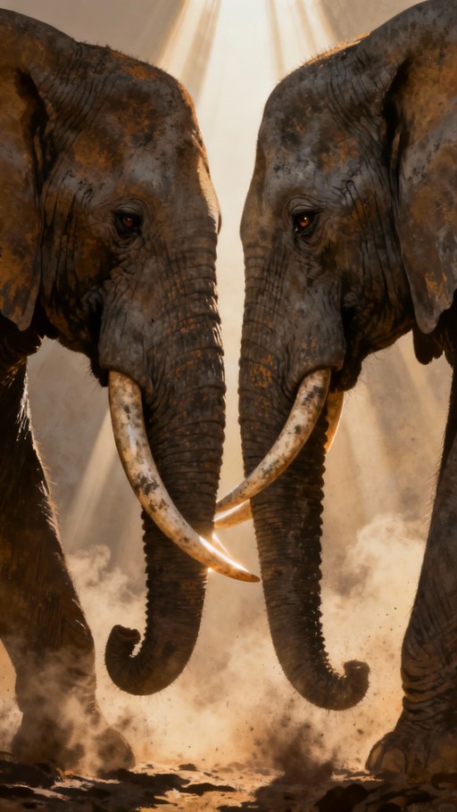 Free Majestic Elephant Standoff Image - Elephants, Confrontation ...
