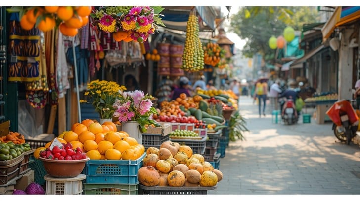 Free Bustling Street Market Photo - Market, Street, Fruits | Download