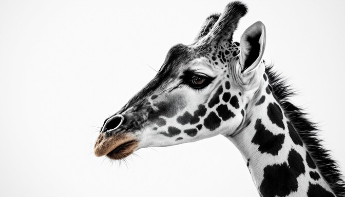 Free Graceful Giraffe Portrait Image - Giraffe, Wildlife, Monochrome ...