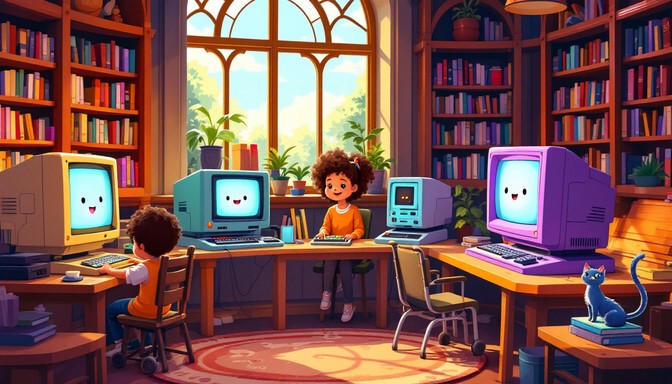 Free Retro Computer Library Photo - Library, Computers, Vintage ...