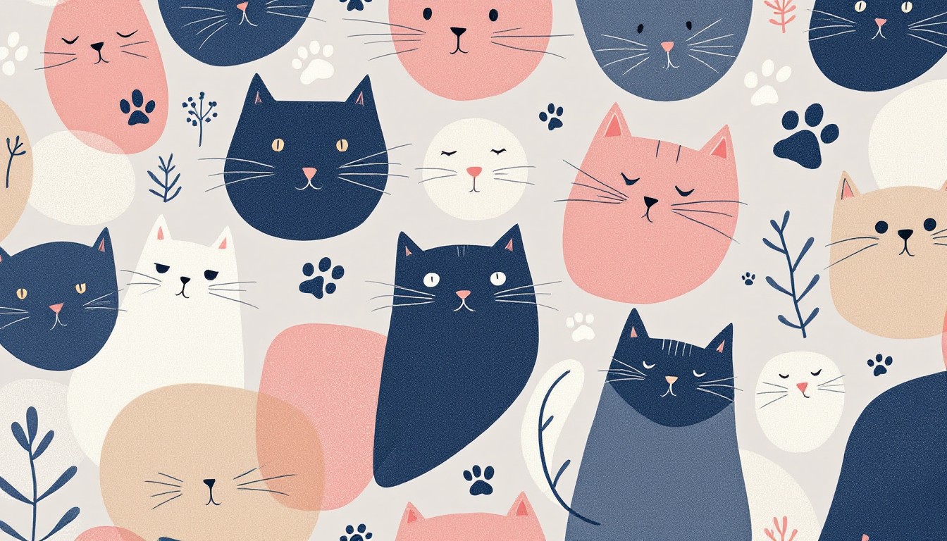 Playful Cat Pattern Free Playful Cat Pattern Image - Cats, Kawaii, Pattern | Download at ...