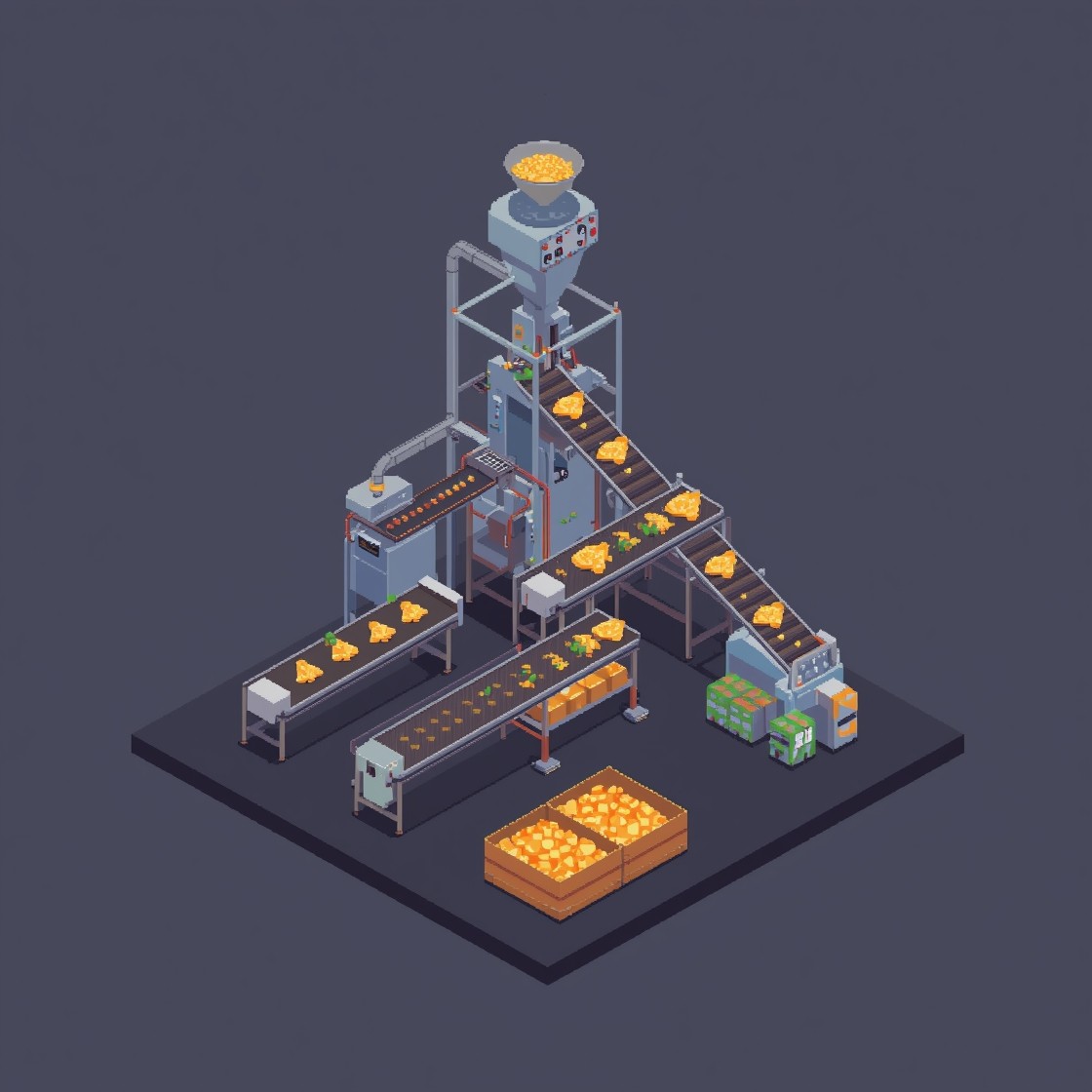Free Chip Assembly Line Image - Isometric, Pixel, Factory | Download at ...