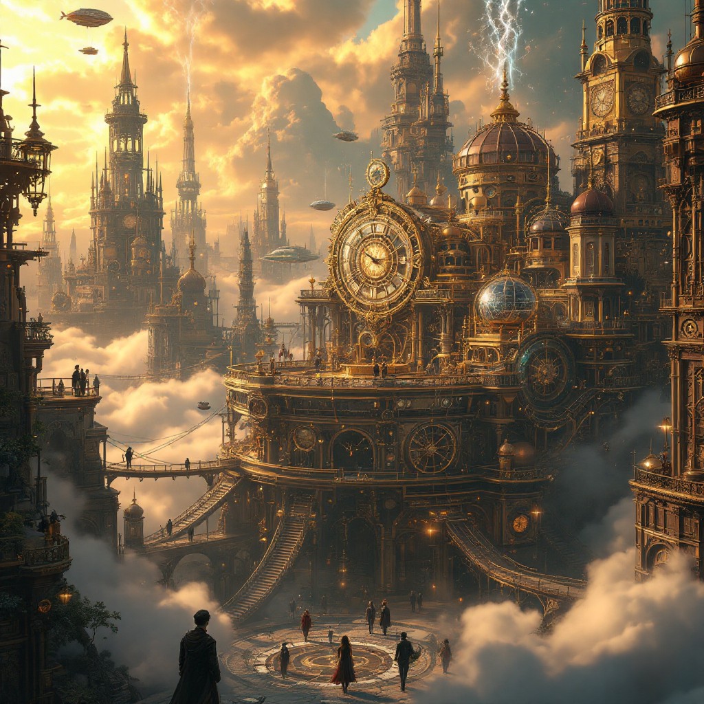 Free Steampunk Sky Metropolis Image - Steampunk, Clockwork, Brass ...