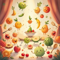 Dancing Food Motion Free Dancing Food Friends Image - Fruits, Carnival, Whimsical ...