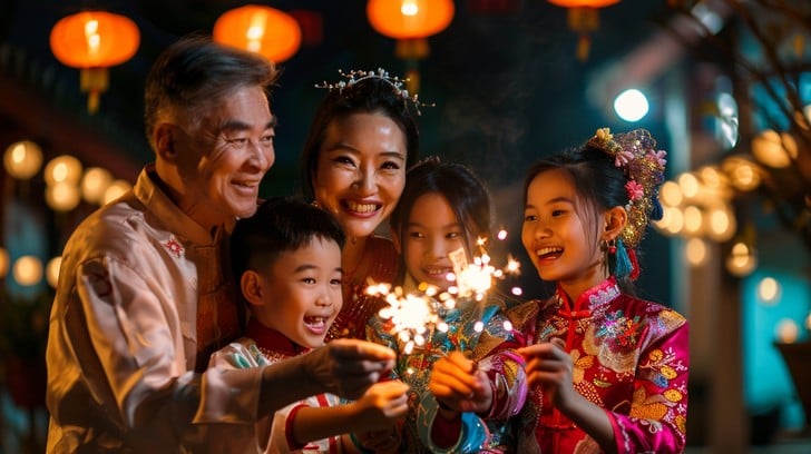 Free Family Celebrates Together Image - Family, Celebration, Sparklers ...